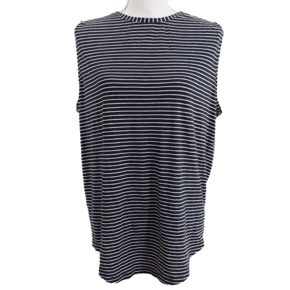 Lululemon Brunswick Muscle Tank Modern Stripe Heathered Black White - Picture 6 of 11